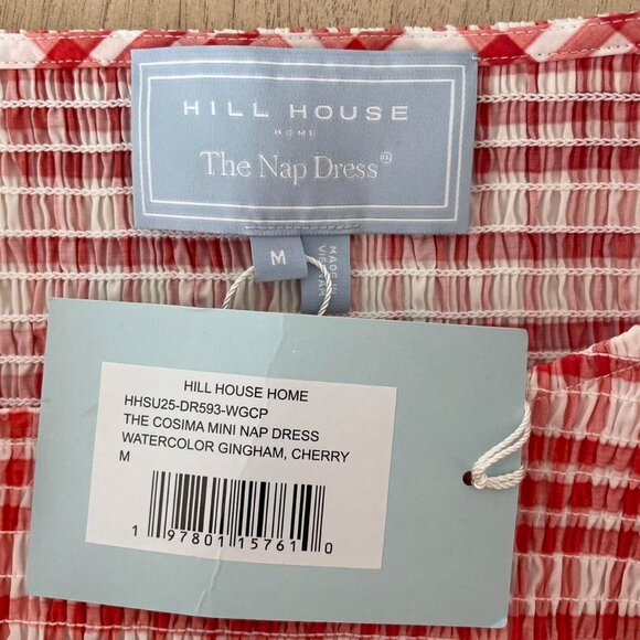 Hill House Home Cosima Mini Dress in Watercolor Gingham Cherry | Women’s Size M - Picture 4 of 5
